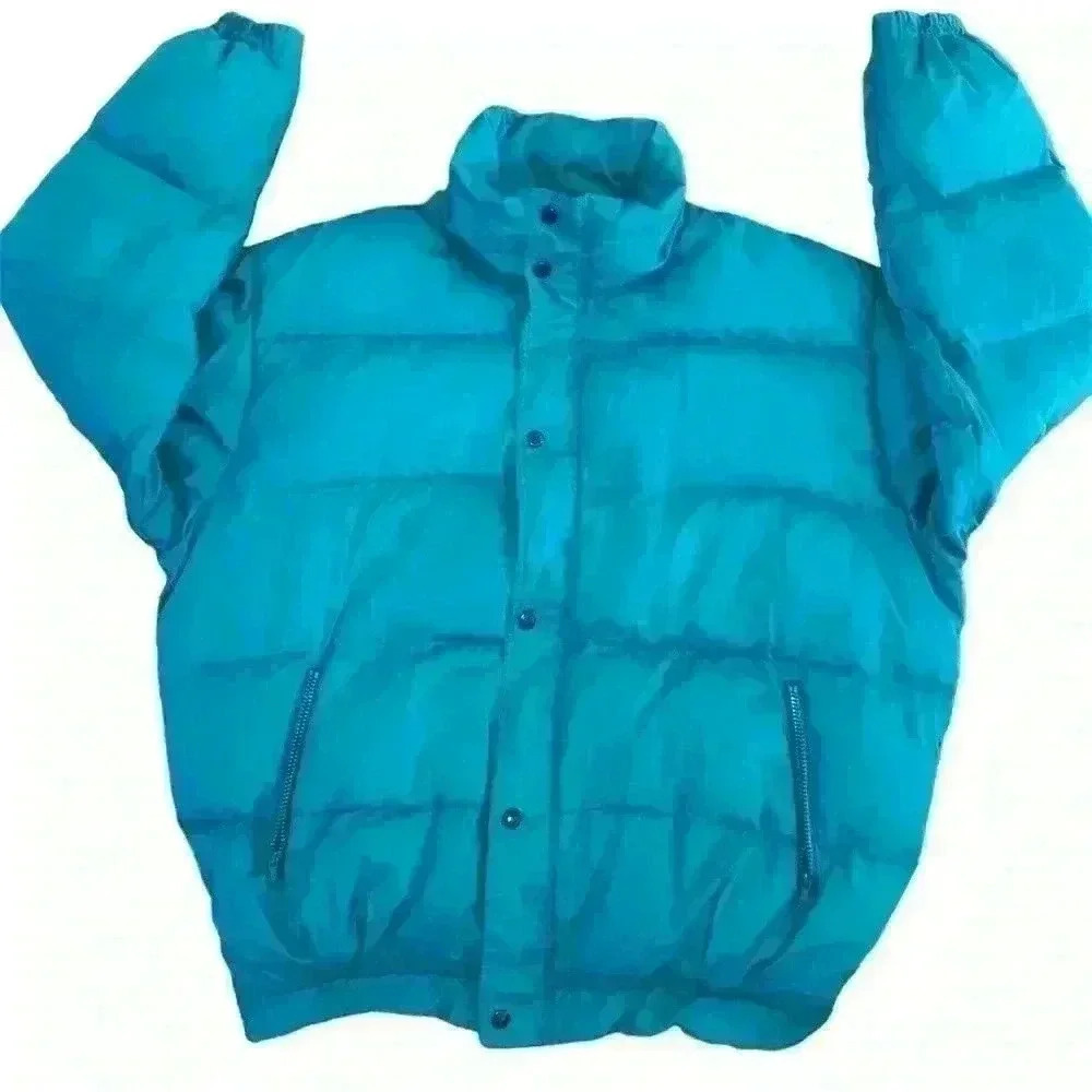 PUFFER JACKET Gray Duck Down and Feather filled Vintage Size XL